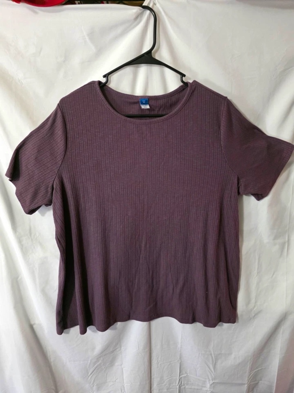 Soft Ribbed Short-Sleeve Top - Purple